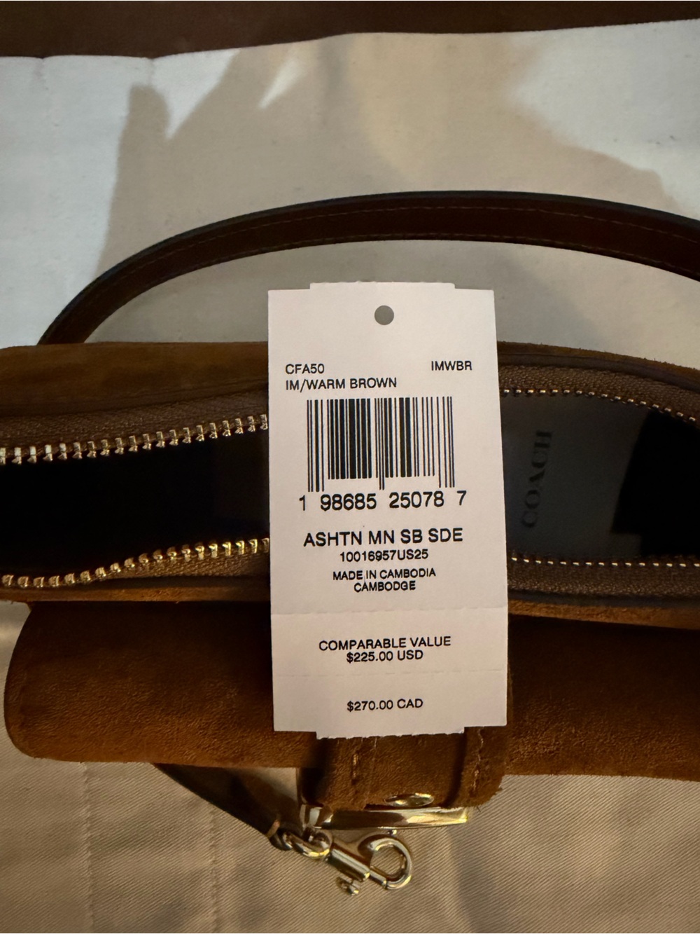 Coach Mini Ashton Suede Crossbody CFA50 NWT - Picture 4 of 11